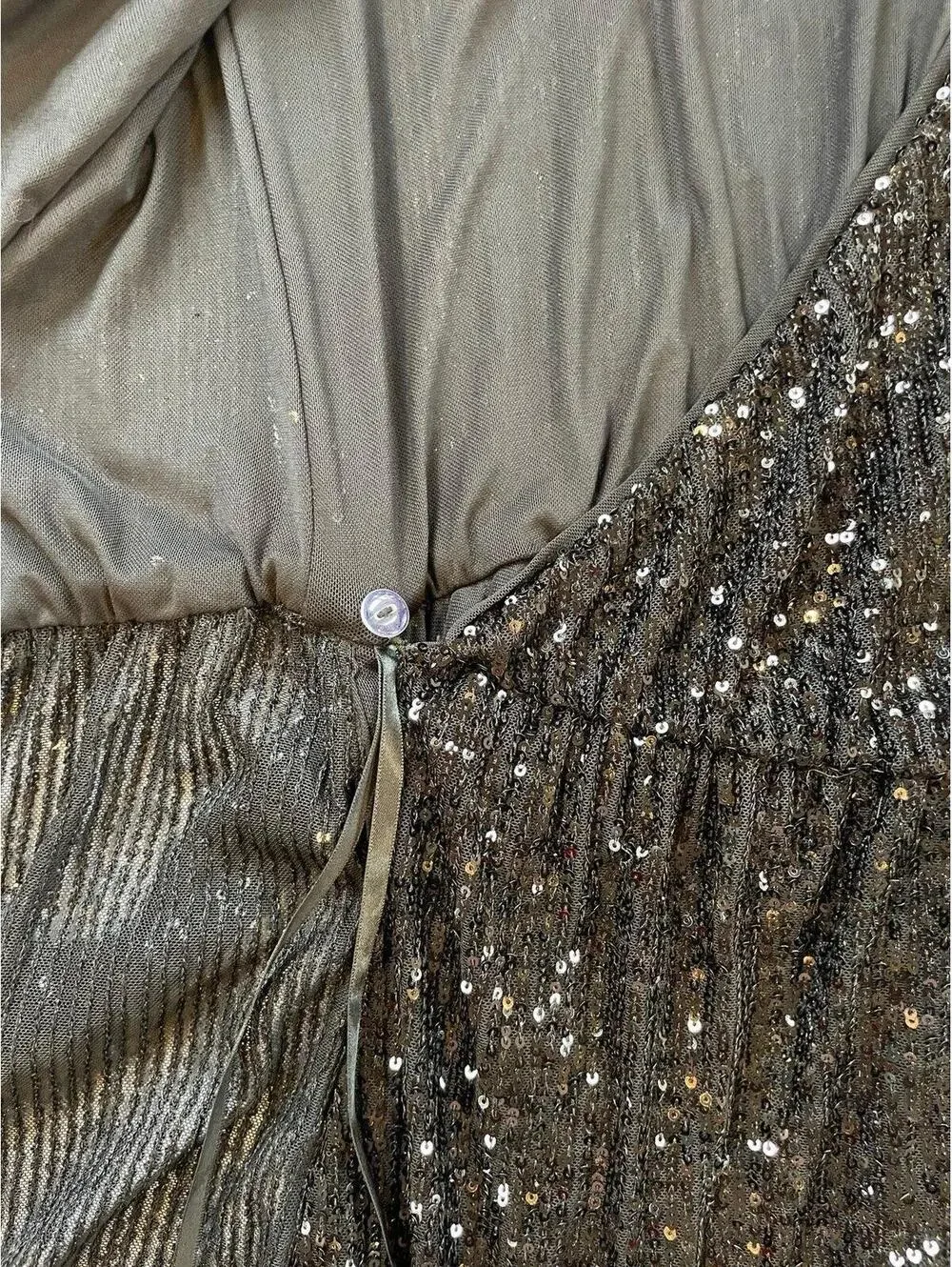 Free People Black Sequin Wrap Romper Medium Long Sleeve
